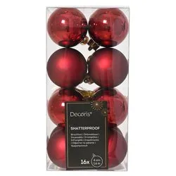 Set palline albero Natale (16pz-4cm) Plastica Oxblood 9021778