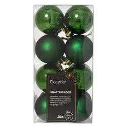 Set palline albero Natale (16pz-4cm) Plastica Pine green 9021802