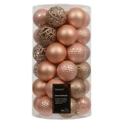 Set palline albero Natale (37pz-6cm) Plastica Peach pearl 9022681