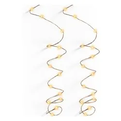 Filo Rame 240 luci - MICROLED Bianco caldo (12 + 5 mt) 8 Giochi di luce LUMINEO IP44 497116
