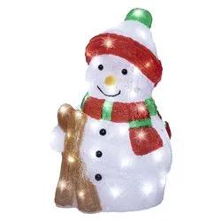 Pupazzo di neve luce fissa (25x20x38cm) (1pz) 50 luci - LED Bianco freddo IP44 490361