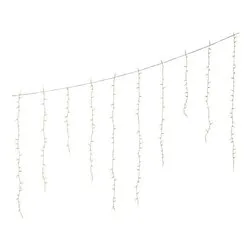Tenda luminosa Natale Bianco 256 luci - LED Bianco freddo (3,75 + 5 mt) Giuntabile 8 Giochi di luce LUMINEO IP44 494972