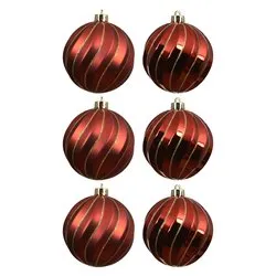Set palline albero Natale (6pz-8cm) Plastica Red 026072
