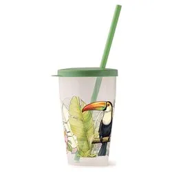 Bicchiere con cannuccia (500ml) Tucano Verde 090266