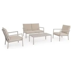 Set da esterno alluminio, textilene, poliestere KONNOR 4 posti Rastin 0663718