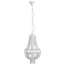 Lampadario CORONA Bianco antico (3 luci - 120 W - E14) (35x61cm) 0827333