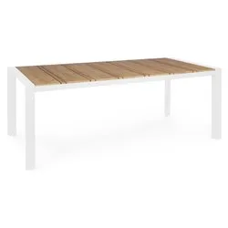 Tavolo da esterno polistirene ELIAS Fisso Teak e Bianco (198x100x74cm) 0663239