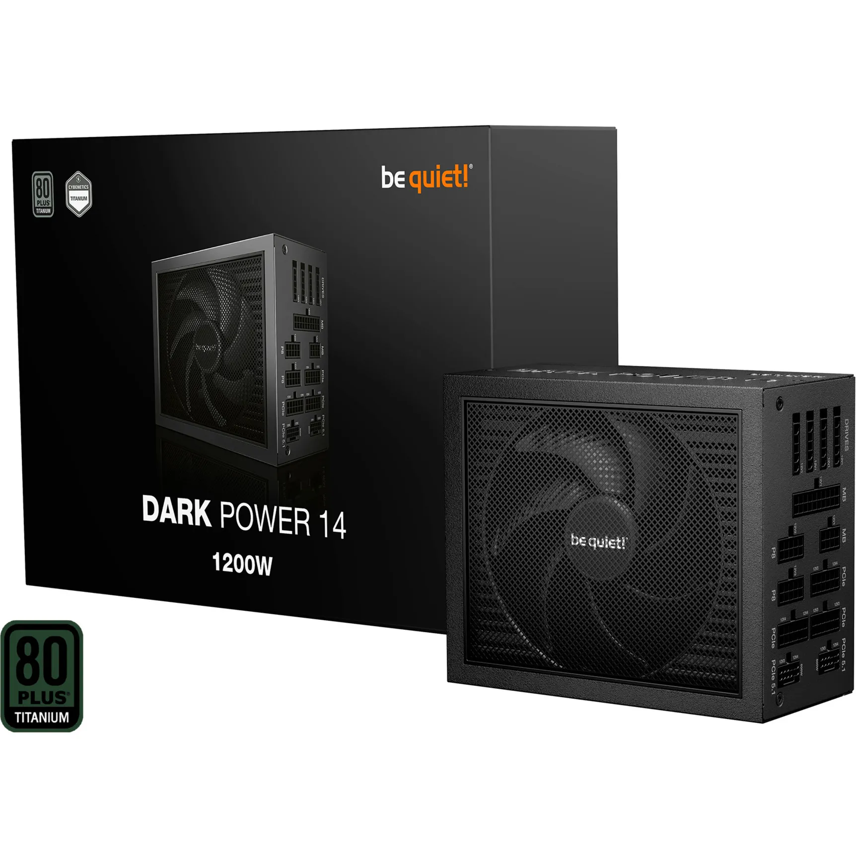 Dark Power 14 1200 W - 80 Plus Titanium alimentatore per computer 20+4 pin ATX ATX Nero, Alimentatore PC