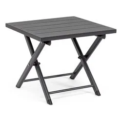 Tavolo pieghevole da esterno alluminio TAYLOR Grigio scuro (44x43x36cm) 0663289