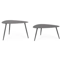 Set tavolini esterno acciaio YVONNE Sagom Antracite 0803585