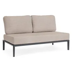 Divano alluminio, tessuto GERALD 2 posti lineare Antracite 0663647