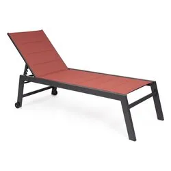 Lettino prendisole alluminio HILDE Antracite e Rosso 0664000