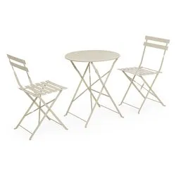 Set tavolo e sedie acciaio AUSTIN 2 posti Gypsum 0804922