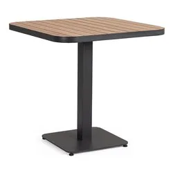 Tavolo da esterno alluminio BELMAR Allungabile Effetto legno e Antracite (75x75x75cm) 0663794