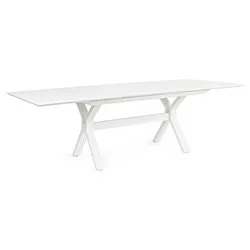 Tavolo da esterno alluminio KENYON Allungabile Bianco (180-240x100x76cm) 0663235