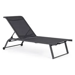 Lettino prendisole alluminio TAYLOR Grigio scuro e Antracite 0663279