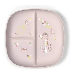 Piatto fondo bimbo plastica (24x21x2,6cm) porzionato 3P Rosa 00016003150000
