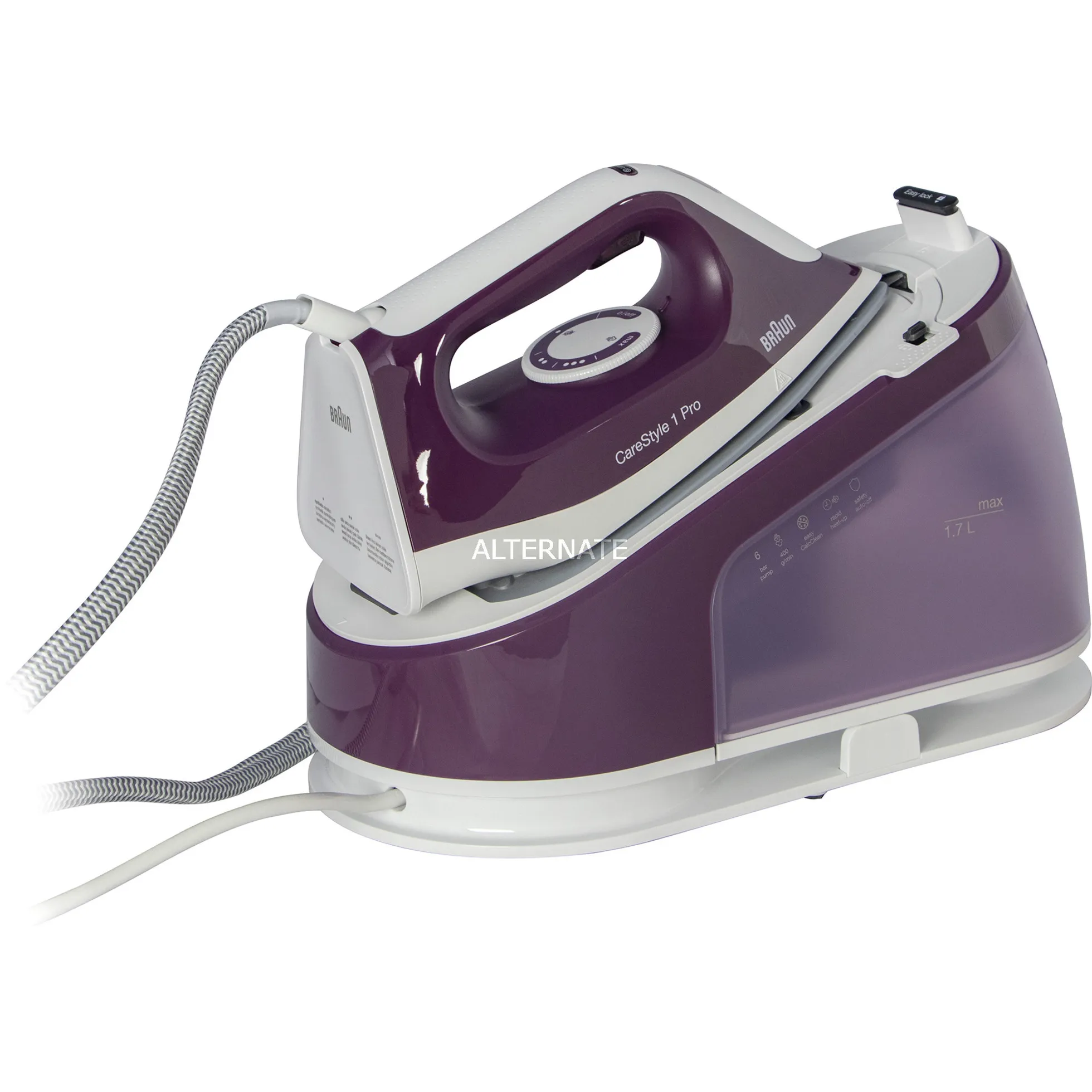 CareStyle 1 Pro - Ferro da stiro con caldaia, Piastra con tecnologia FreeGlide3D, 2200W, 1,7L, Viola (IS1514VI), Stazione stirante