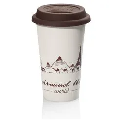 Tazza termica DLSC057 Globetrotter ceramica (300ml) Bianco e Marrone 5513281041