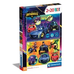 Puzzle 2x20 pz Super Color 36m+ (27x18,5cm) DC COMICS BATWHEELS 24806