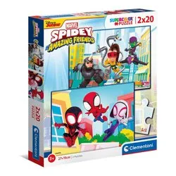 Puzzle 2x20 pz Super Color 36m+ (27x18,5cm) MARVEL SPIDEY & AMAZING FRIENDS 24794