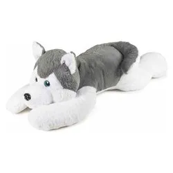 Peluche Cane Husky (100cm) Grigio e Bianco 28029