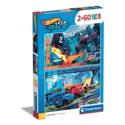Puzzle 2x60 pz Super Color 4a+ (27x18,5cm) HOT WHEELS 24816