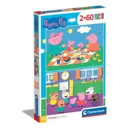 Puzzle 2x60 pz Super Color 4a+ (27x18,5cm) PEPPA PIG 24793