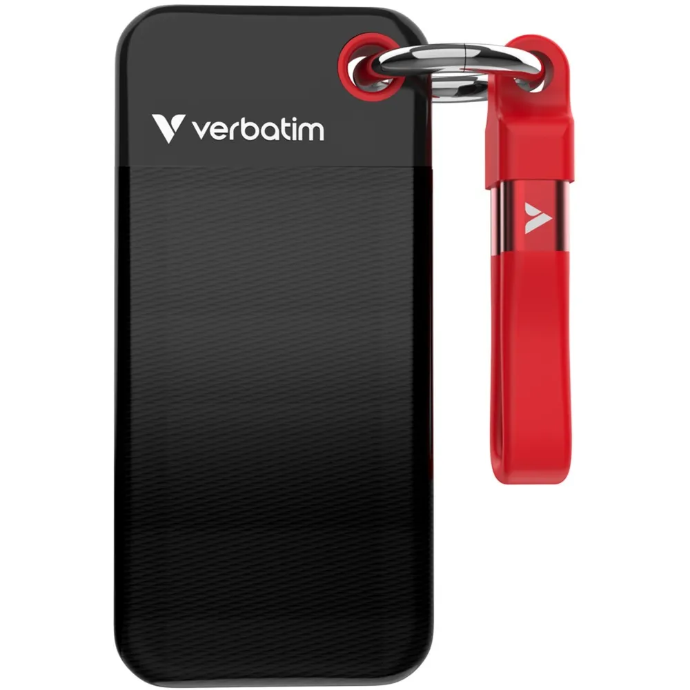Pocket SSD 1 TB USB tipo-C 3.2 Gen 2 (3.1 Gen 2) Nero, Rosso, Disco a stato solido