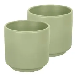 Set tazzine campeggio antislip 2 pz (5,5x5,5cm) melamina DOLOMIT Green 0830031C C43