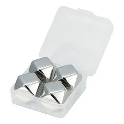 Ghiaccioli cubetti riutilizzabili in acciaio inox 4 pz Cromo 45760040IVV