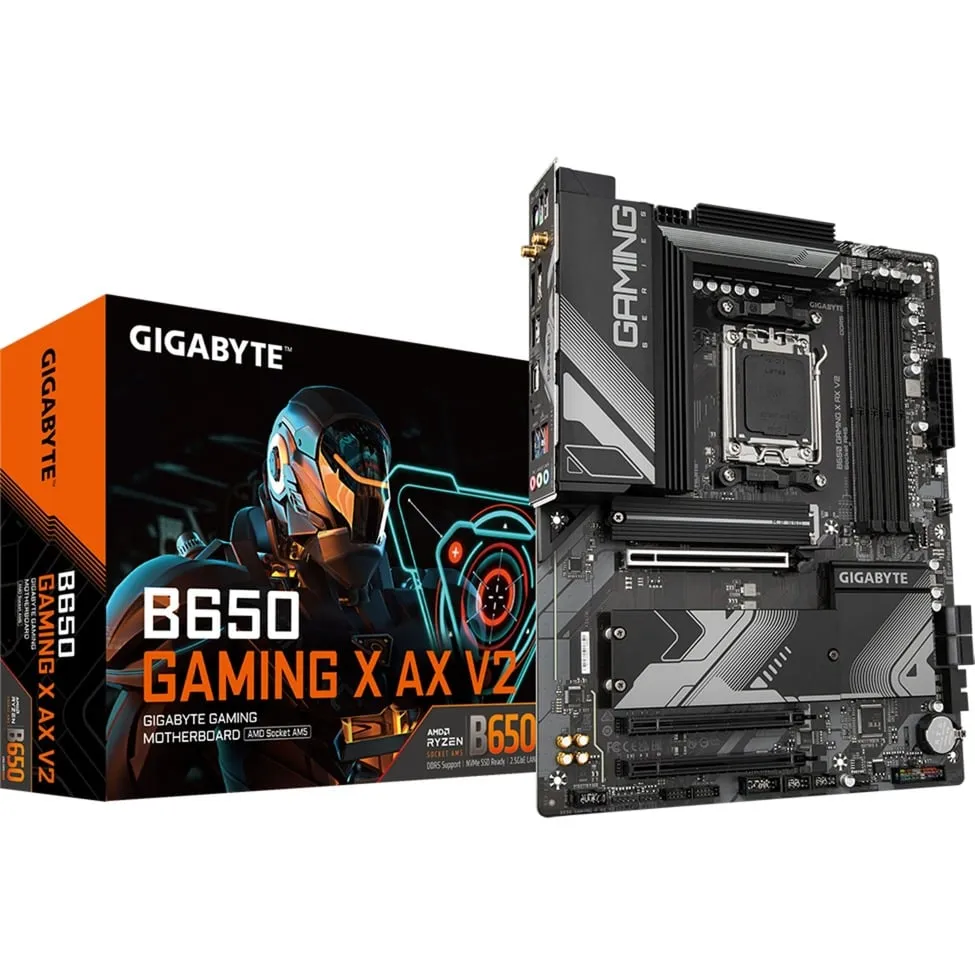 B650 GAMING X AX V2 Scheda madre - AMD Ryzen serie 9000, VRM a 8+2+2 fasi, fino a 8000 MHz DDR5 (OC), 1xPCIe 5.0 + 2xPCIe 4.0 M.2, LAN 2,5 GbE, WIFI 6E, USB 3.2 Gen 2