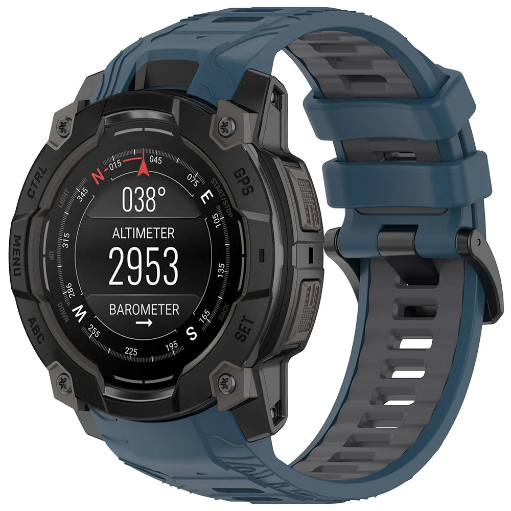 Cinturino Techsuit W077 per Garmin Instinct 3 50mm Solar / Instinct 3 50mm, Blu Navy