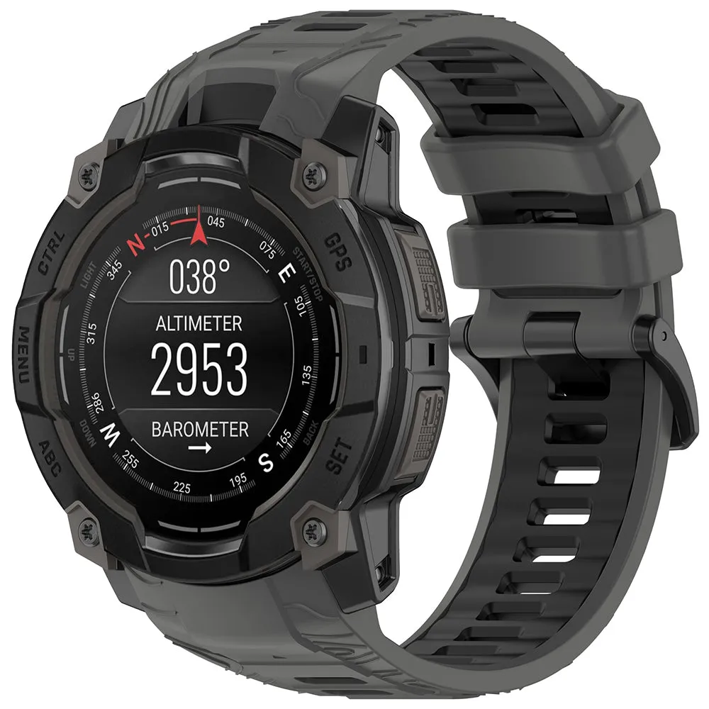 Cinturino Techsuit W077 per Garmin Instinct 3 45mm Solar / Instinct 3 45mm, Grigio