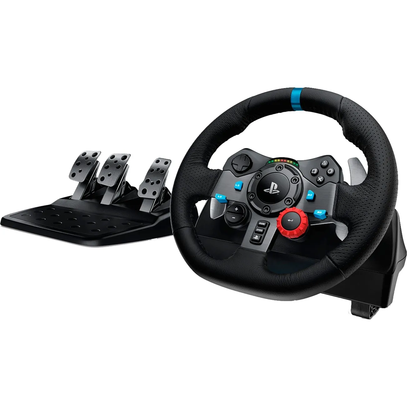Logitech G29 Driving Force Racing Wheel Volante da Corsa, Pedali Regolabili, Ritorno di Forza Reale, Comandi Cambio in Acciaio Inossidabile, Volante in Pelle, Presa EU, per PS5, PS4, PC, Mac - Nero