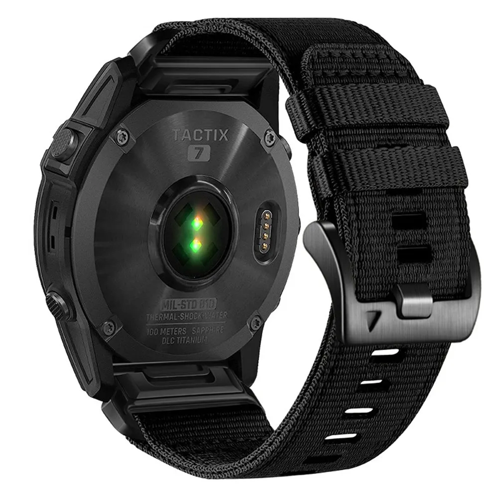 Cinturino Techsuit W070 per Garmin Instinct / Approach / Fenix Watch Series, 20mm, Nero