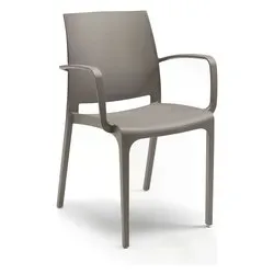 Sedia con braccioli polipropilene VOLGA Taupe 301 1