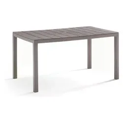 Tavolo da esterno polipropilene KING Fisso Taupe (146x86x74cm) 440 1