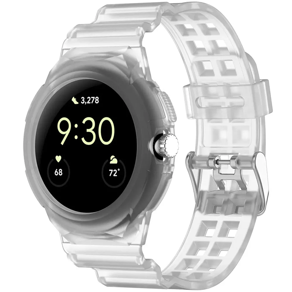 Cinturino Techsuit W065 per Google Pixel Watch 4 41mm / Watch 3 41mm / Watch 2 / Watch, Trasparente