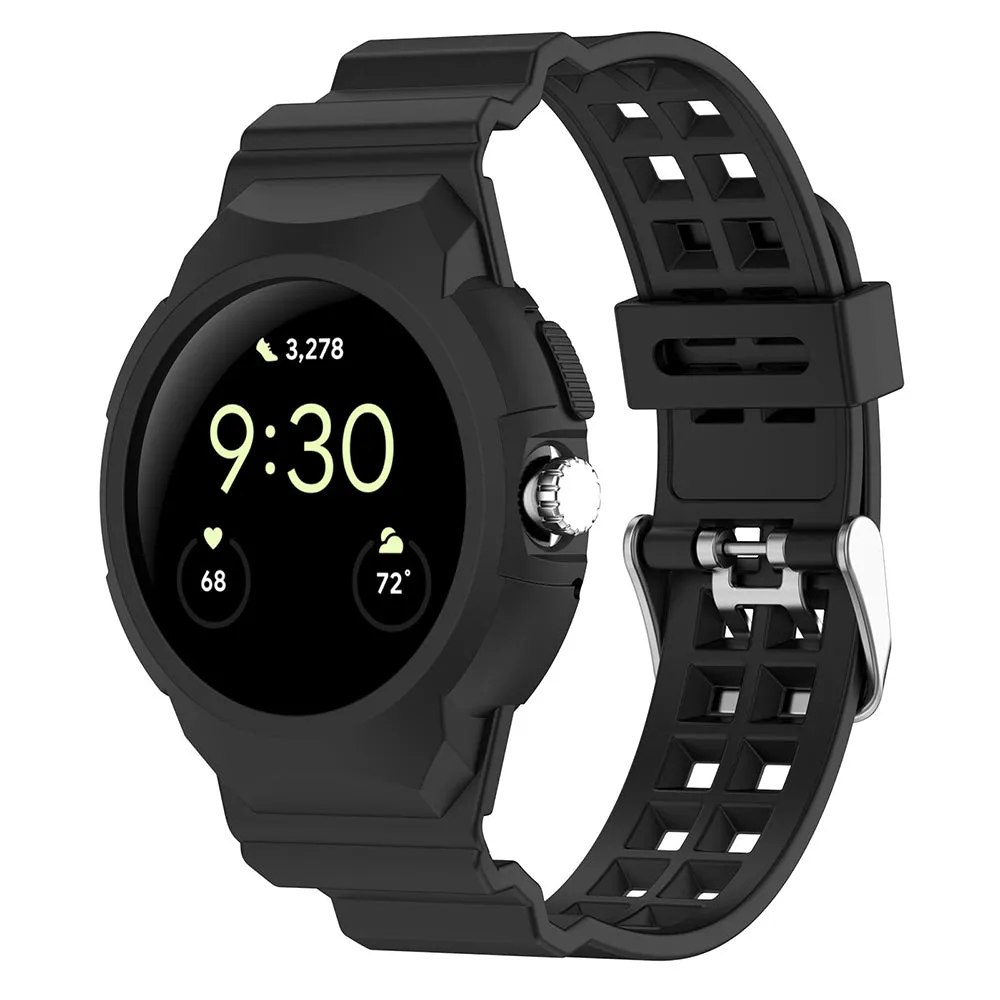 Cinturino Techsuit W065 per Google Pixel Watch 4 41mm / Watch 3 41mm / Watch 2 / Watch, Nero