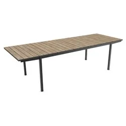 Tavolo da esterno polipropilene PORTO Allungabile Black e Ashwood (191-267x90x75,4cm) 270948