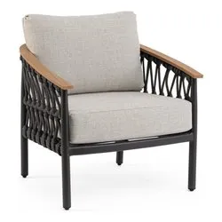 Poltrona alluminio, olefin FENIX Antracite 0664116