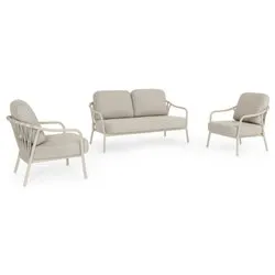 Set da esterno alluminio, corda EDVIGE 4 posti Pelican 0663955