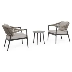 Set da esterno alluminio, poliestere, pietra MILLOR 2 posti Antracite 0666138