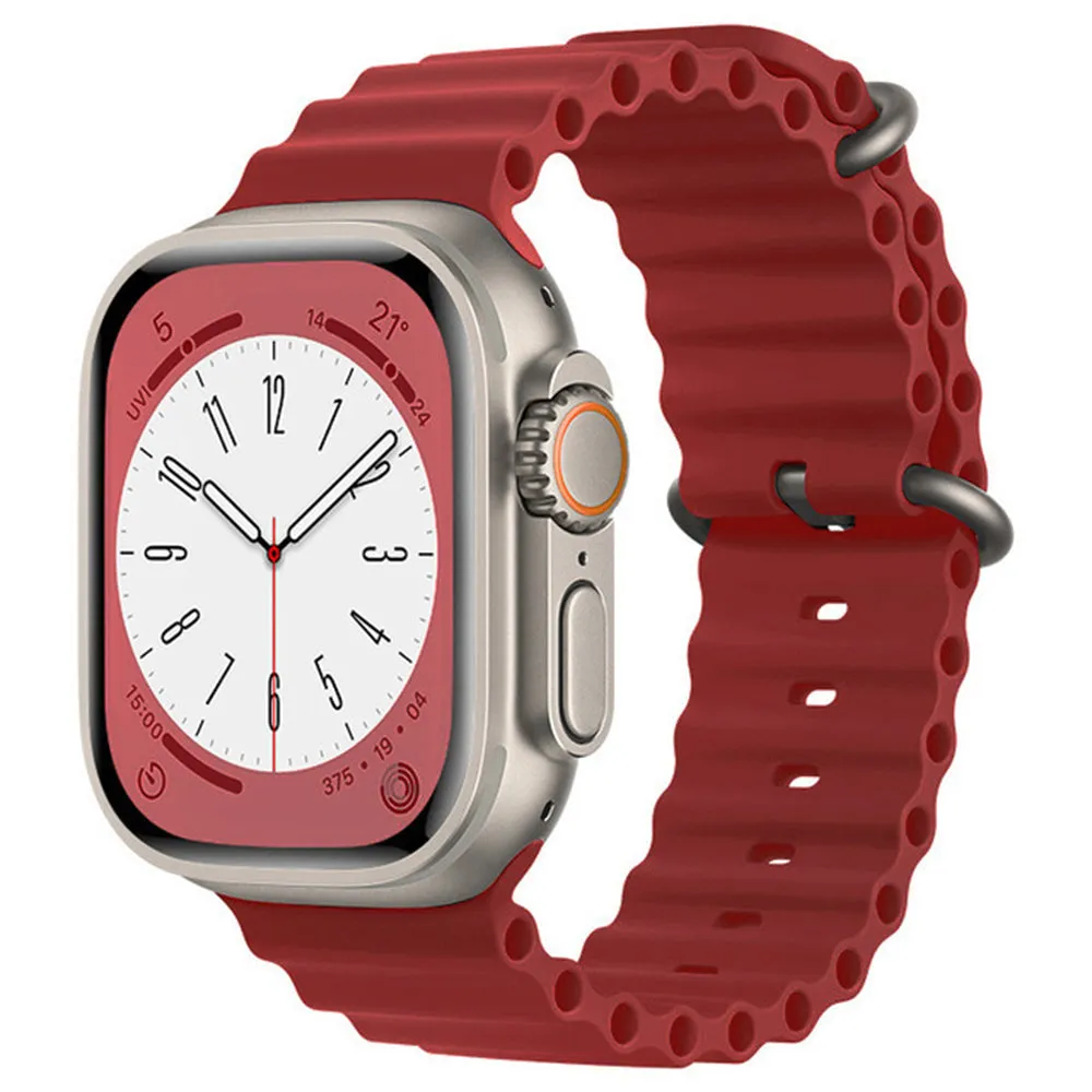 Cinturino Techsuit W038 per Apple Watch 49mm / 46mm / 45mm / 44mm / 42mm Series, Rosso Scuro