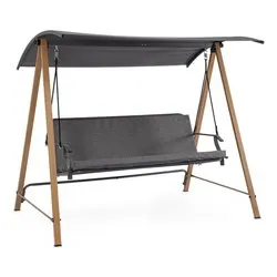 Dondolo acciaio, poliestere ICARO 3 posti Naturale e Grigio scuro 0790239
