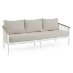 Divano alluminio, legno, polipropilene FENIX 3 posti lineare Vapor 0664114
