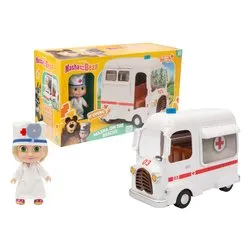 Set bambola con ambulanza ruota libera MASHA E ORSO MHA55000