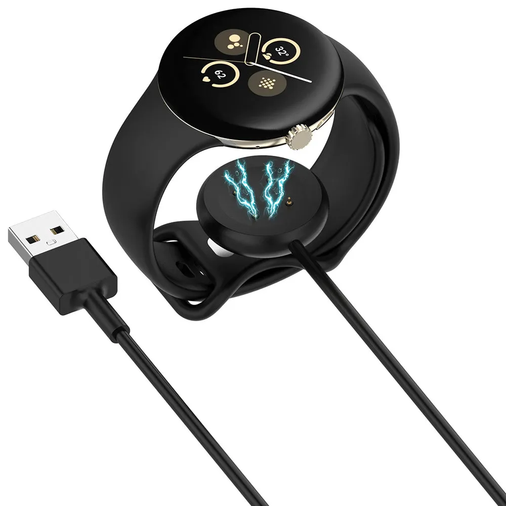 Cavo di Ricarica Techsuit THC5 per Google Pixel Watch 3 45mm / Watch 3 41mm, USB-A, Nero