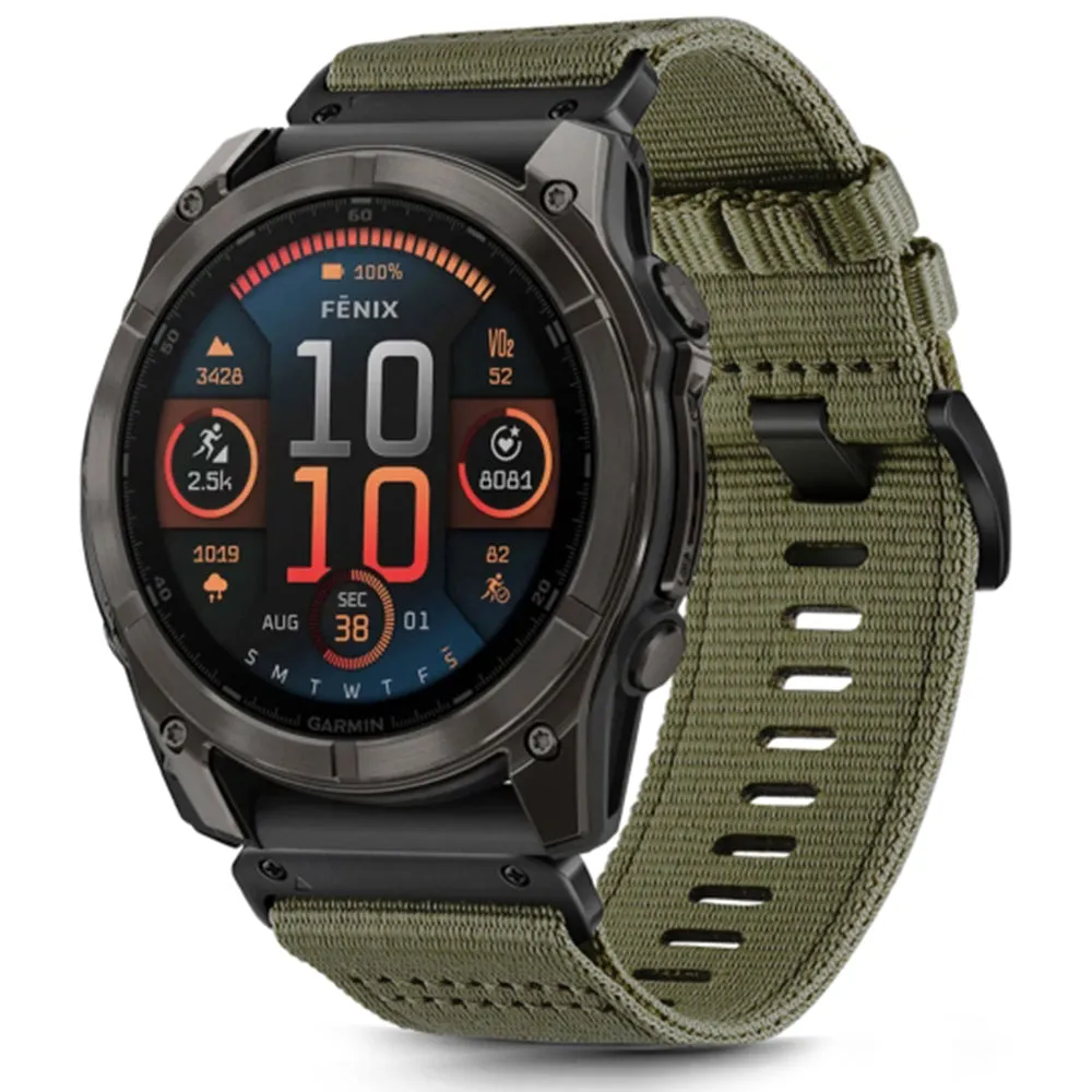 Cinturino Techsuit W070 per Garmin Instinct / Approach / Fenix Watch Series, 20mm, Verde Scuro